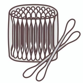 容器入り綿棒(2) 綿棒,衛生用品,使い捨て,耳かき,耳掃除,メイク用品のイラスト素材
