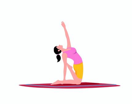 ヨガ 0154 ヨガ,女性,ポーズ,ストレッチ,人物,健康,フィットネス,柔軟,運動,スポーツのイラスト素材