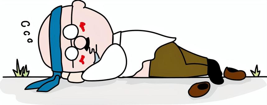 酔って道端で寝ちゃうおじさん 酔って道端で寝ちゃうおじさん おじさん,酔っ払い,寝る,泥酔,飲み会,スーツ,ネクタイのイラスト素材