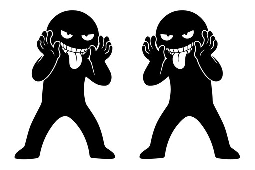 にやけ顔の悪人Ｊべろべろばー 悪人,にやける,悪,悪役,悪意,嘲笑,あざけ笑い,悪行,いたずら,ずるのイラスト素材
