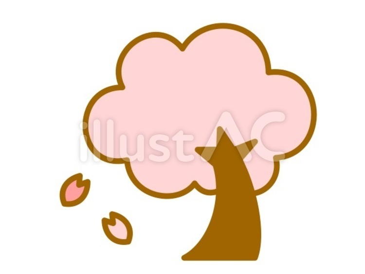 桜　シンプル 桜,花,木のイラスト素材