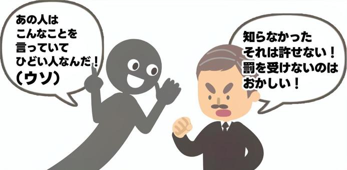 デマを広げる人と鵜呑みにして激怒する人1 デマ,嘘,事実無根,偽情報,風説,ガセネタ,誤報,風評,インチキ,でたらめのイラスト素材