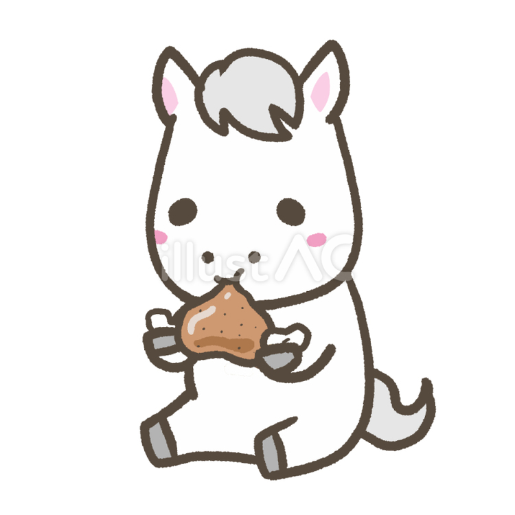 骨付き肉を食べる白馬 肉,食事,食べるのイラスト素材