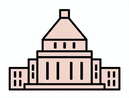 国会議事堂アイコン 国会,議事堂,日本,建物,答弁,税金,立法,衆議院,参議院,議会のイラスト素材