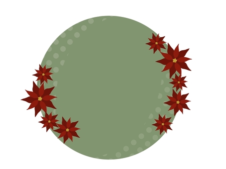 Circle frame illustration December (Poncetia), poinsettia, circle, flower, JPG and PNG