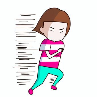 running woman, girl, female, chibi character, JPG and PNG