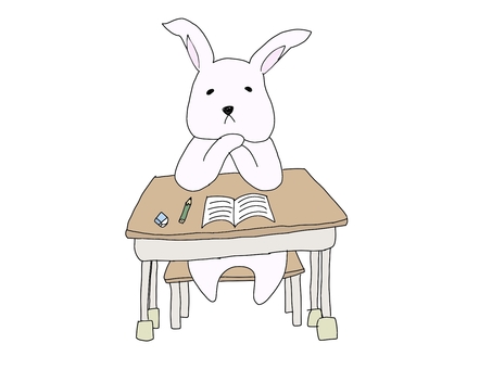 授業中のうさぎ 授業中のうさぎ 授業,勉強,うさぎのイラスト素材