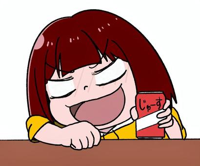 喝果汁的女孩(白眼), JPG 和 PNG 喝果汁的女孩(白眼), 果汁, 飲料, 女孩, JPG 和 PNG