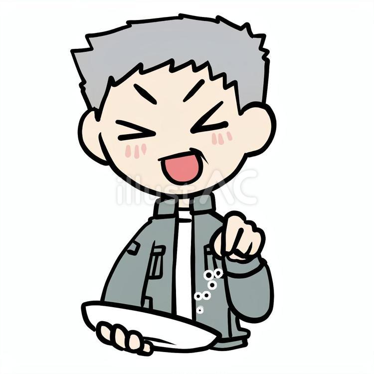 笑顔で塩を振るおじいさん おじいさん,塩,振るのイラスト素材