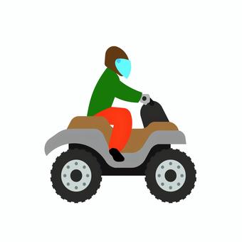 乗り物 013 バギー,四輪バイク,オフロード,アウトドア,レジャー,乗り物,スポーツ,ヘルメット,ドライバー,イラストのイラスト素材
