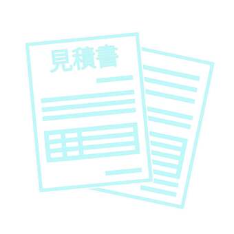 見積書アイコン（２枚） 見積書,書類,金額,仕事,複数,２枚,ビジネス,明細,ワンポイント,ポップのイラスト素材