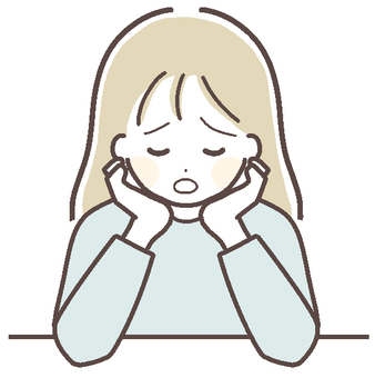 ため息をつく疲れた顔の女性 疲れ,悩む,ストレス,ため息,女性,無気力,憂鬱,悲しい,困る,メンタルのイラスト素材