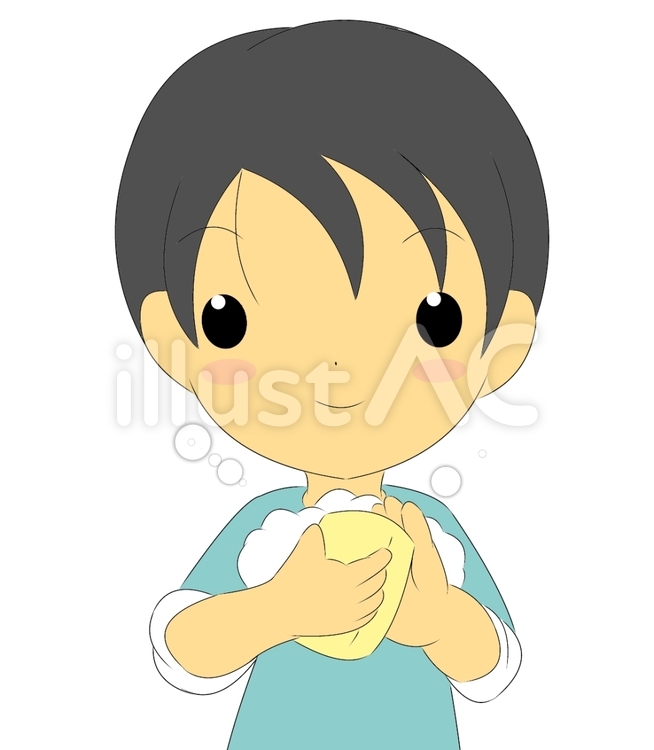 手洗い男子 人物,男性,手洗いのイラスト素材