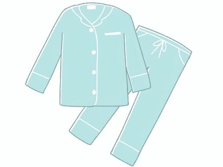 春秋パジャマ上下セット　ブルー パジャマ,寝巻き,夜間着,部屋着,あたたかい,温かい,服,洋服,トップス,ボトムスのイラスト素材