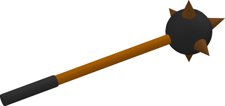 モルゲンシュテルン 鈍器,武器,モルゲンシュテルン,棍棒,鉄球,棘,茶色,3dcg,立体,デフォルメのイラスト素材