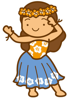 Illustration, hula, dance, hibiscus, 