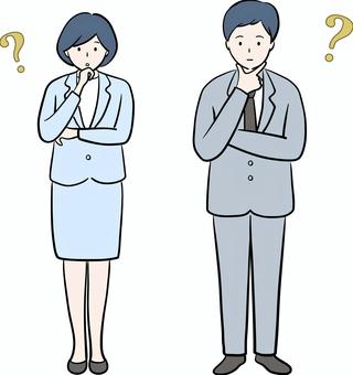 Business/man and woman/thinking illustration, , JPG, PNG and AI