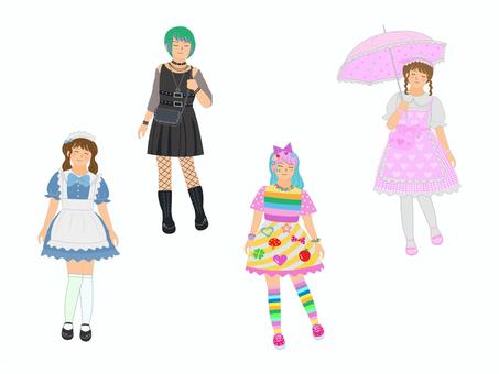 Illustration, mode, subcar, maid cafe, 
