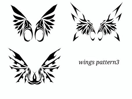 翼パターン３ 翼,パターン,飛ぶもの,鳥,タトゥーのイラスト素材