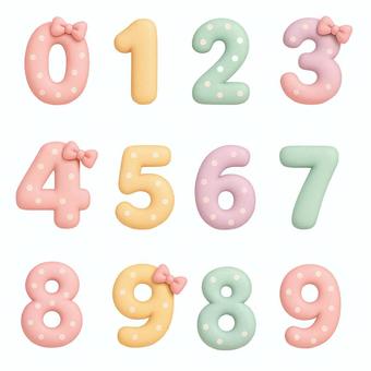 かわいい数字 かわいい数字 数字,ナンバー,かわいいのイラスト素材