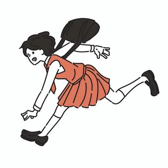 Female student running in a hurry, , JPG, PNG and AI