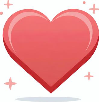 光るハートのフラットアイコンイラスト