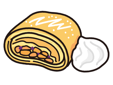 オーストリア発祥アップルシュトルーデル アップルシュトルーデル,シュトルーデル,オーストリア,ドイツ,ドイツ料理,伝統菓子,伝統料理,焼き菓子,スイーツ,デザートのイラスト素材