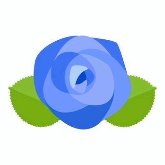 青いバラのイラスト 植物,花,バラ,花びら,葉っぱ,かわいい,イラスト,ほっこり,感謝,贈り物のイラスト素材