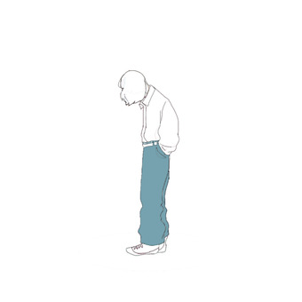 Illustration, áspero, menina, jeans, 