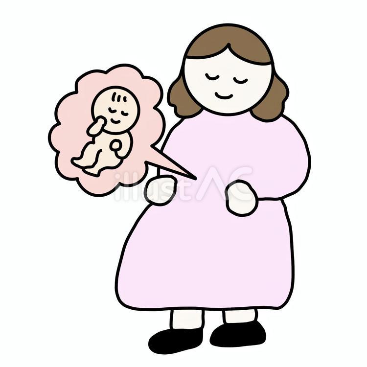 お腹を触る妊婦と赤ちゃん 妊婦,妊娠,出産のイラスト素材