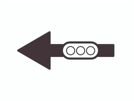 シンプルな矢印（左・信号付）03 信号,矢印,左,アイコン,マーク,シンプルのイラスト素材