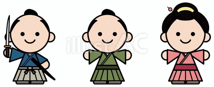 江戸時代の人々 侍,武士,江戸のイラスト素材