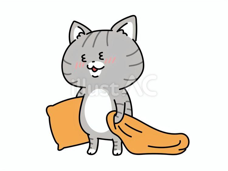 眠たい猫ちゃん ねこ,寝る,眠るのイラスト素材