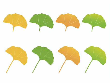 シンプルなイチョウの葉セット