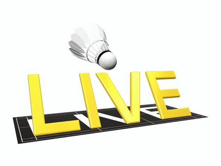 LIVE　バドミントンコートver live,バドミントン,シャトル,スポーツ,文字,ライブ,コート,生放送,生中継のイラスト素材