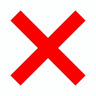 バツマーク　× ×,ばつ,バツマーク,ダメ,不正解,間違い,失格,失敗,不成功,しくじるのイラスト素材