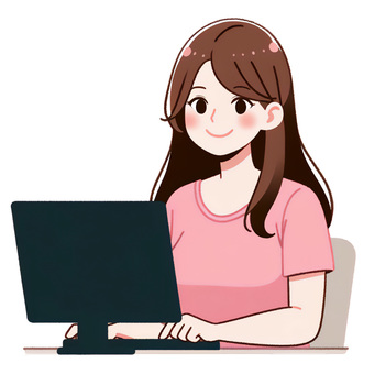 woman looking at computer, computer, female, business woman, JPG and PNG