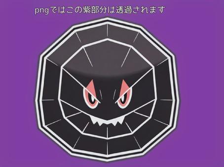 ロゴ〜悪者風〜 ロゴ,怪物,黒,多角形,マーク,顔,睨む,ツリ目,歯,牙のイラスト素材