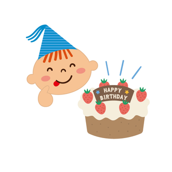 Illustration, baby, triangle cap, be pleased, 