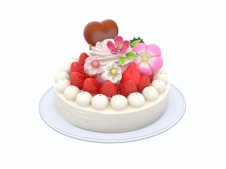 バレンタイン苺梅ハートチョコレートケーキ バレンタインデー,バレンタイン,ホワイトデー,チョコレート,チョコ,誕生日,苺,いちご,イチゴ,バースデーケーキのイラスト素材