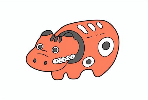 赤べこ 赤べこ,縁起物,可愛いのイラスト素材