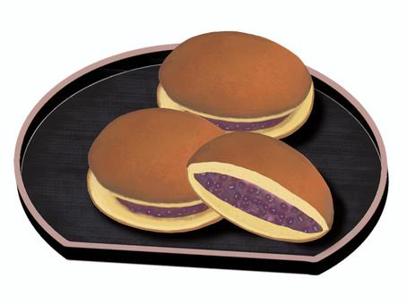 どら焼きA どら焼き,三笠焼き,小豆餡,和菓子,スイーツ,餡,餡子,食べ物,甘い,和のイラスト素材