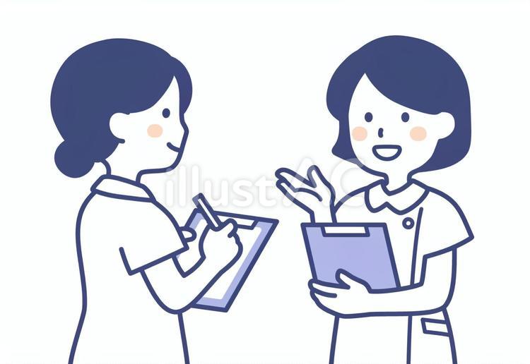 申し送りをする看護師 看護師,申し送り,引き継ぎのイラスト素材