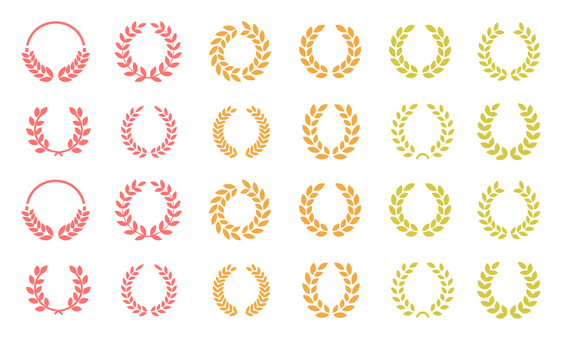 月桂樹アイコンまとめ 月桂樹,アイコン,まとめ,イラスト,装飾のイラスト素材