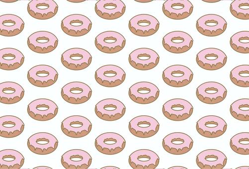 苺チョコがけドーナツのパターンカード ドーナツ,パターン,はがき,ピンク,かわいいのイラスト素材