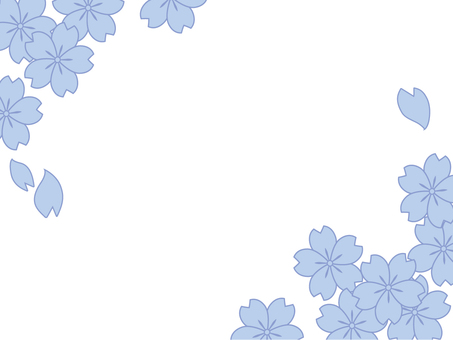 simple blue cherry blossom frame, , JPG, PNG and AI