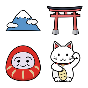 228日本 日本,ジャパン,japan,だるま,まねきねこ,鳥居,富士山,やま,ふじ,神社のイラスト素材