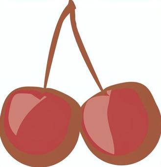 チェリー チェリー,果物,山形県,名物,シンプル,つや,甘いのイラスト素材
