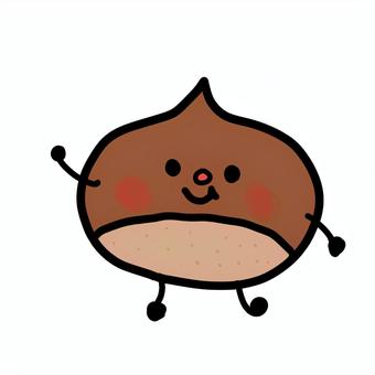 くりっキー 秋,くり,かわいい,ポップ,手描きのイラスト素材