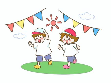 Illustration, sports day, health and sports day, run, 